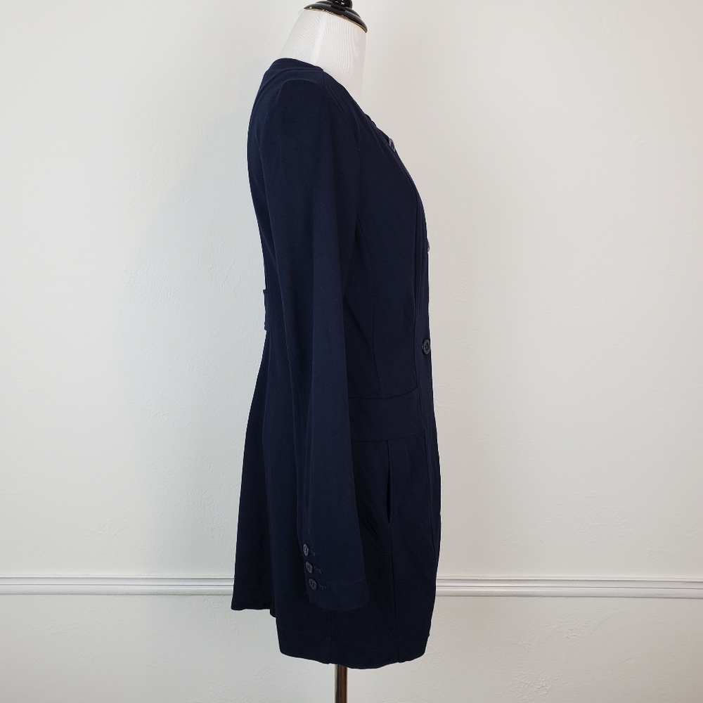 CAbi Lido Jacket Coat Blazer Ponte Knit Long Navy Blue Career Office Academia - Picture 14 of 16